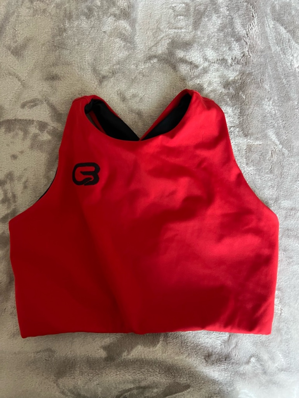 CycleBar Emily Hsu Designs Red High-Neck Sports Bra
